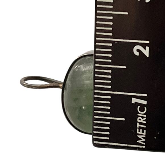 Vintage Jane Diaz 925 Sterling Silver Dangle Womens Earrings Green Red Stone - Picture 9 of 9